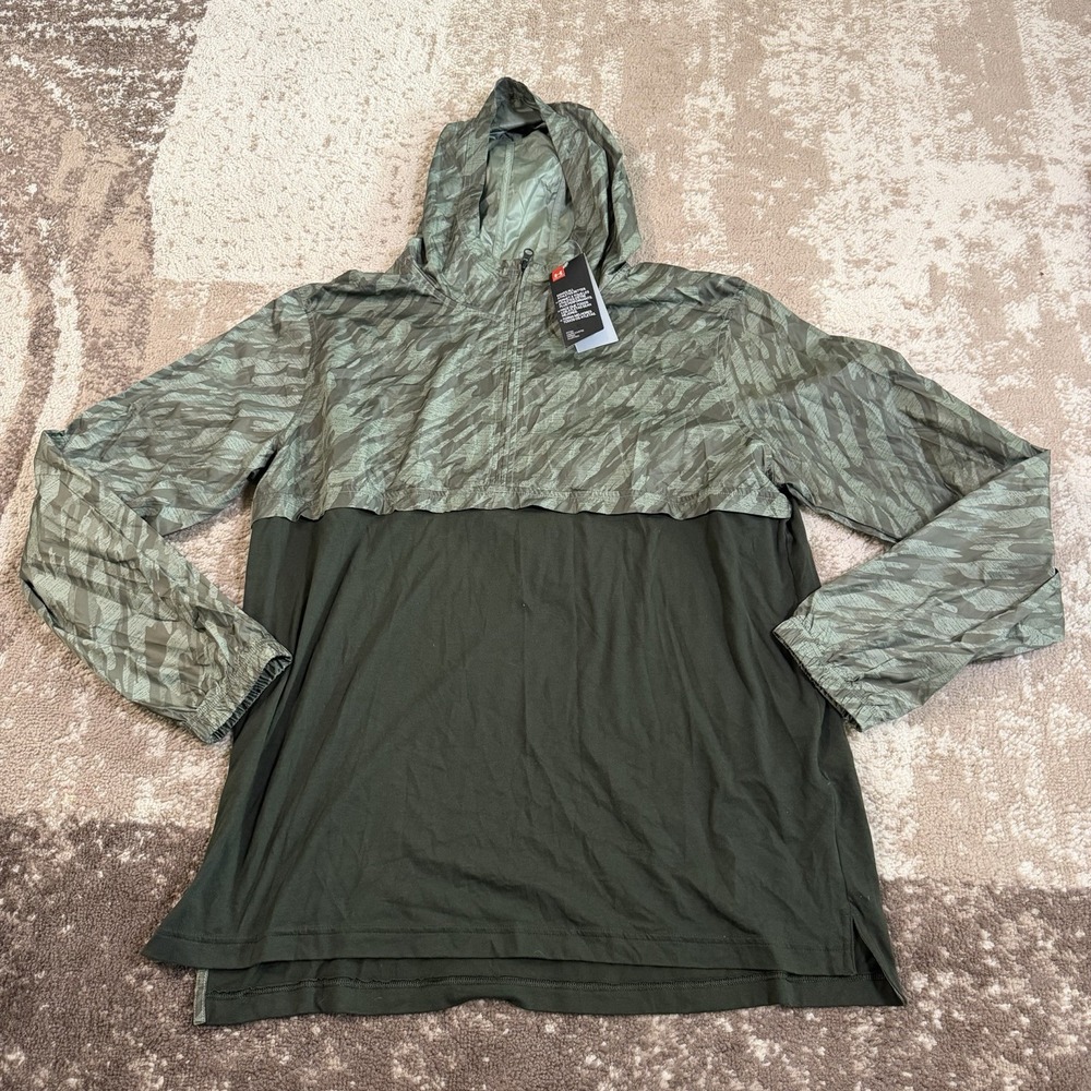 Under Armour UA Men's Wind Anorak Jacket Pullover Camo Stretch Sportstyle Hood